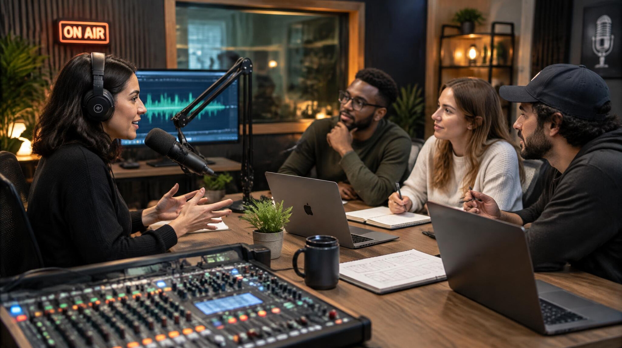 podcast host in studio